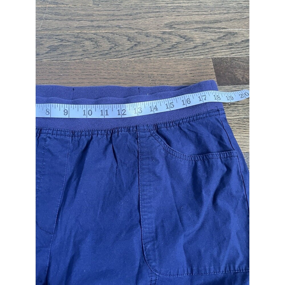 Chicos Poplin Roll Tab Pants Sz 2.5 (L) Navy Classic Comfy Cotton - Picture 8 of 8